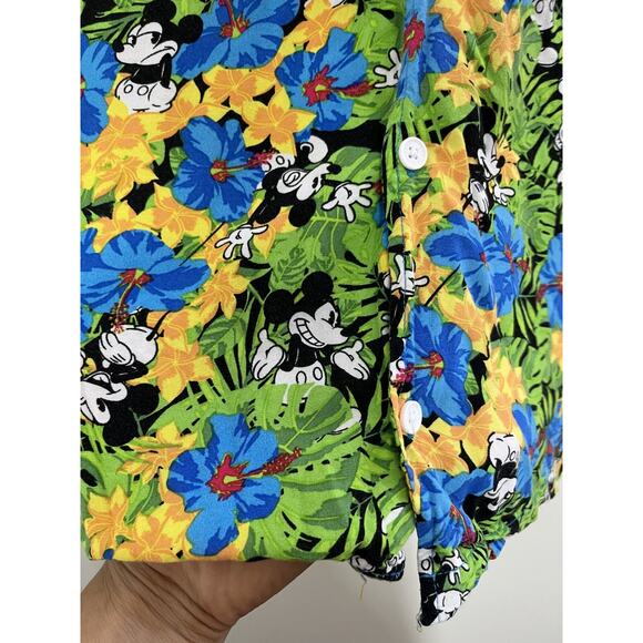 Y2K Disney Mickey Mouse Tropical Camp Shirt XL Hawaiian Vacation Resort Beach 90 - Picture 6 of 13
